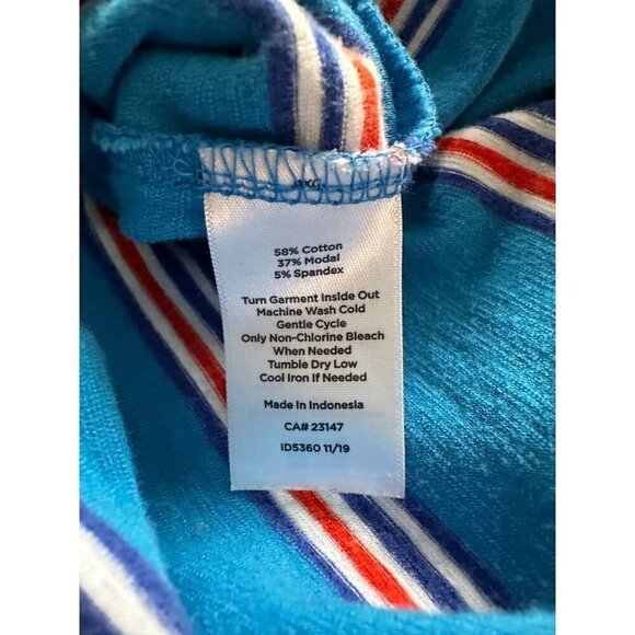 T by Talbots Blue White and Red Striped Soft Dress Size PS - Picture 3 of 6